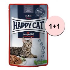 Kapsička Happy Cat MEAT IN SAUCE Culinary Voralpen-Rind / Hovädzie, 85g 1+1 ZADARMO